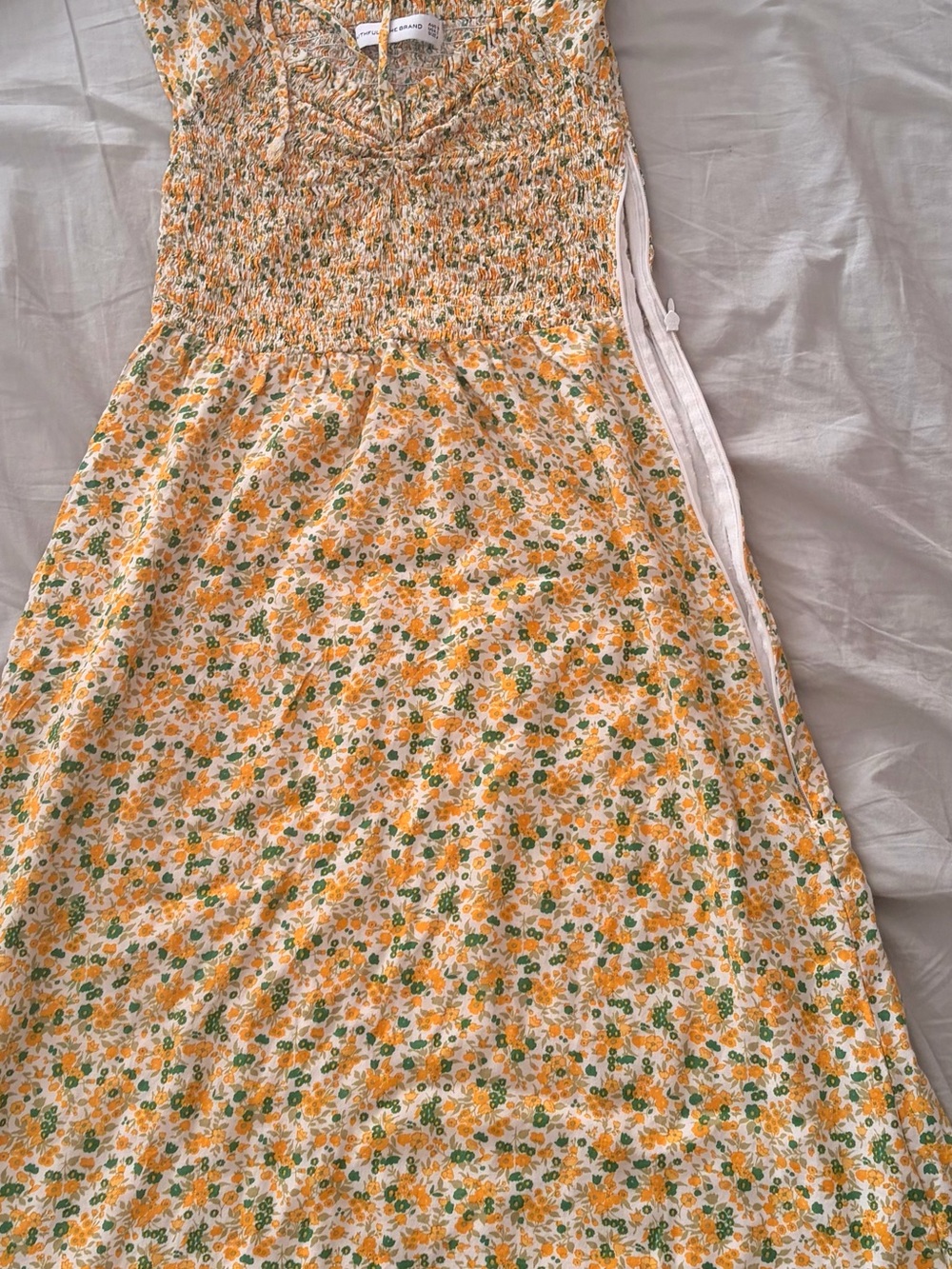 Faithful the Brand- Smocked Floral Midi Skirt - Yellow Floral